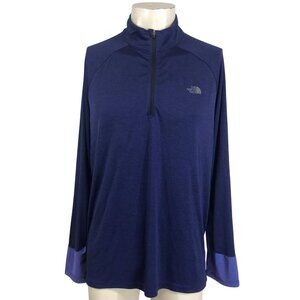 THE NORTH FACE - MEN'S XL -BLUE LONG SLEEVE 1/4 ZIP FLASHDRY SHIRT